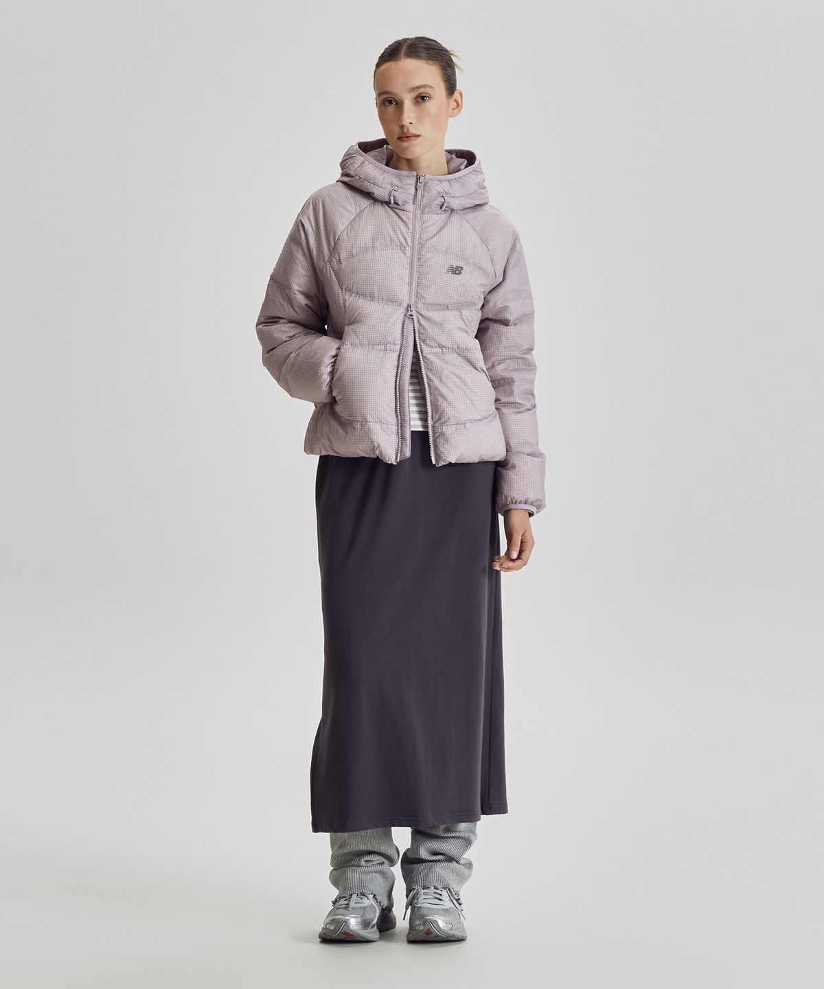 뉴발란스(NEW BALANCE) NBNPG4W912 / WOMEN 플라잉 204 Airy 후드형 경량다운 (PURPLE)