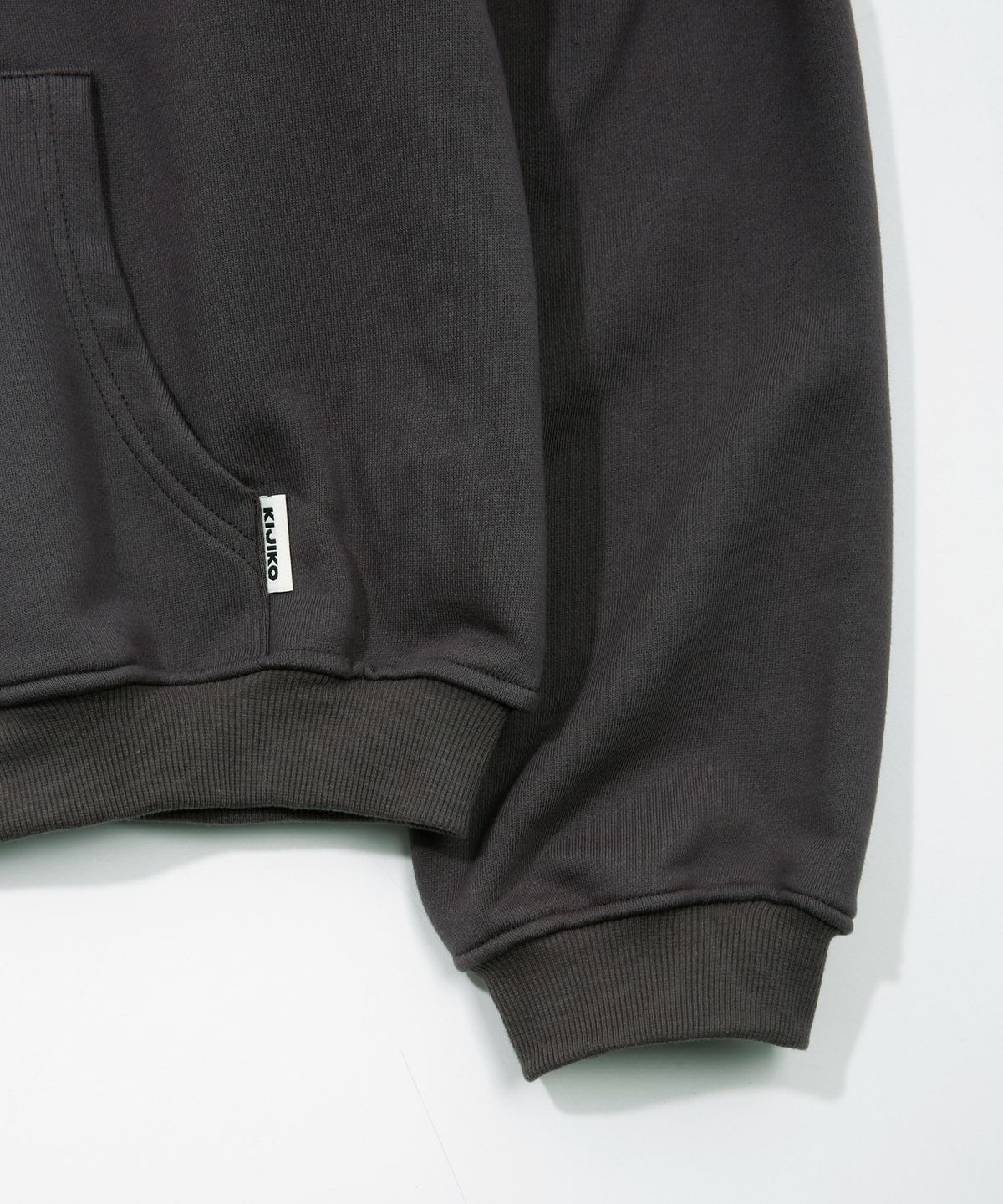 키지코(KIJIKO) ke110. Check Hoodie Zip-up Charcoal