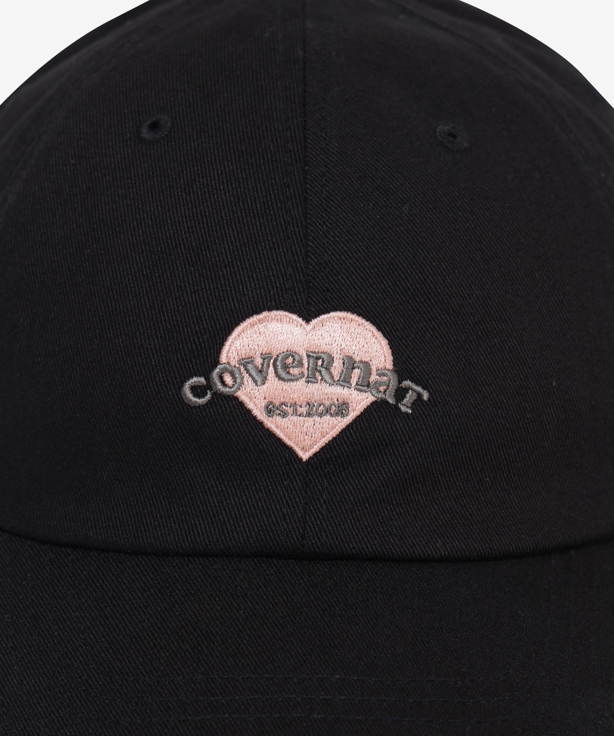 커버낫 우먼(COVERNAT WOMAN) 우먼 하트쿠퍼로고 스탠슬림 핏 볼캡 블랙