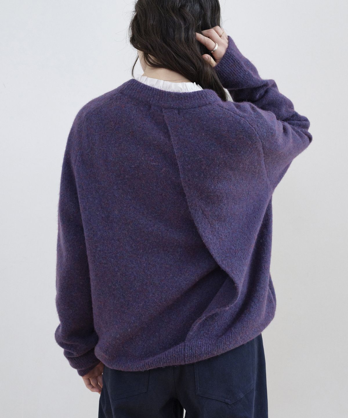 스텝어라운드(STEP AROUND) Double Back Yak Blend Knit_PURPLE