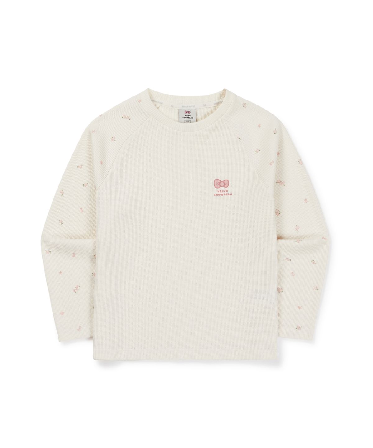스노우피크 어패럴 키즈(SNOWPEAK APPAREL KIDS) [스노우피크 X 헬로키티] 키즈 와플 긴팔 티셔츠 (S26FKFTL88) Light Pink