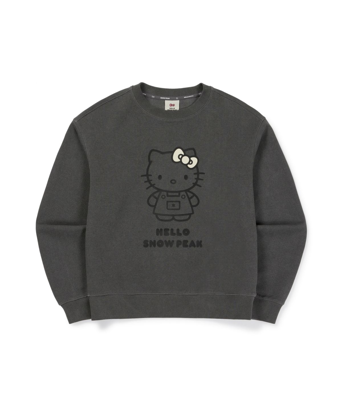 스노우피크 어패럴(SNOWPEAK APPAREL) [스노우피크 X 헬로키티] 피그먼트 다잉 여성 맨투맨 (S26FWFHT85) Charcoal