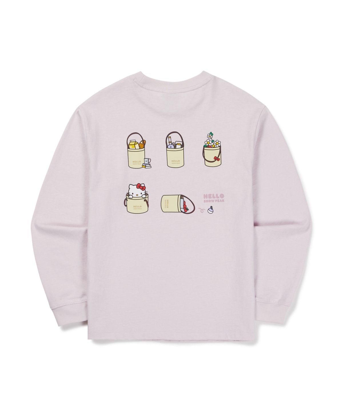 스노우피크 어패럴(SNOWPEAK APPAREL) [스노우피크 X 헬로키티] 피그먼트 여성 긴팔 티셔츠 (S26FWFTL85) Light Pink