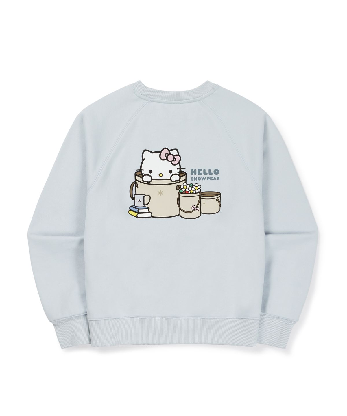 스노우피크 어패럴(SNOWPEAK APPAREL) [스노우피크 X 헬로키티] 약기모 여성 맨투맨 (S26WWFHT87) Light Blue