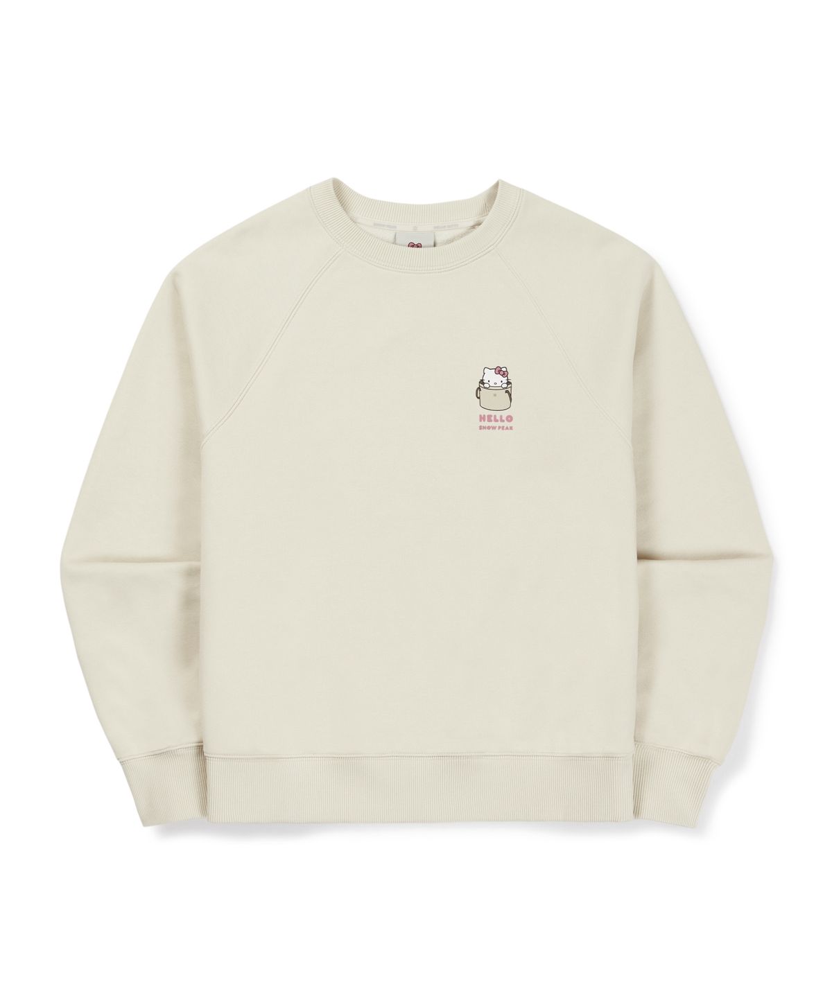 스노우피크 어패럴(SNOWPEAK APPAREL) [스노우피크 X 헬로키티] 약기모 여성 맨투맨 (S26WWFHT87) Light Beige