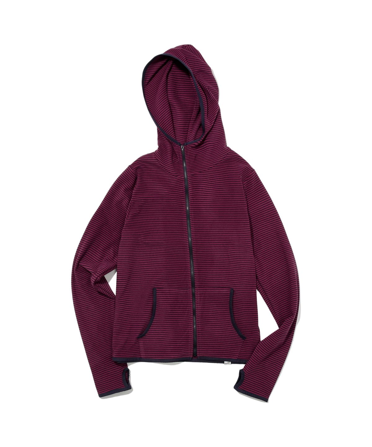 키지코(KIJIKO) ke108. Diagonal Fleece Balaclava Zip-up Burgundy