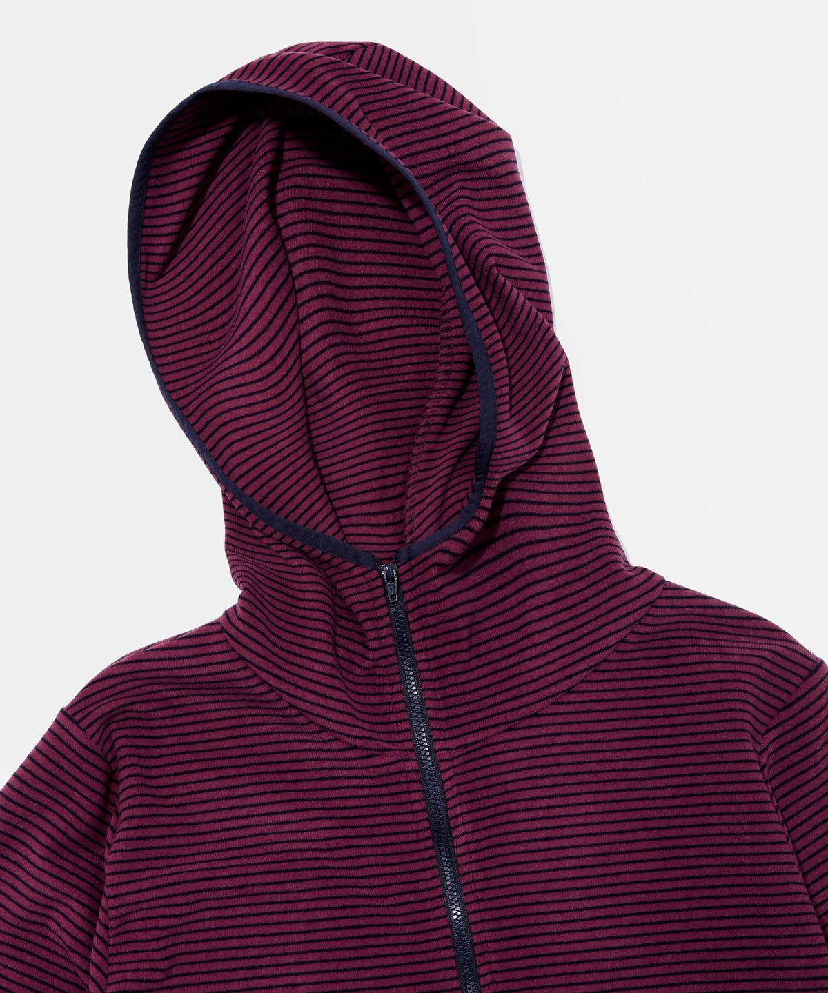 키지코(KIJIKO) ke108. Diagonal Fleece Balaclava Zip-up Burgundy