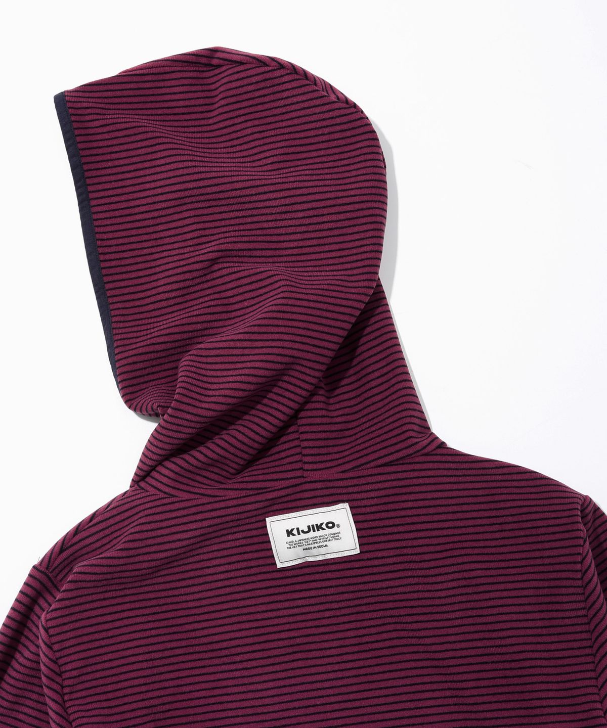 키지코(KIJIKO) ke108. Diagonal Fleece Balaclava Zip-up Burgundy
