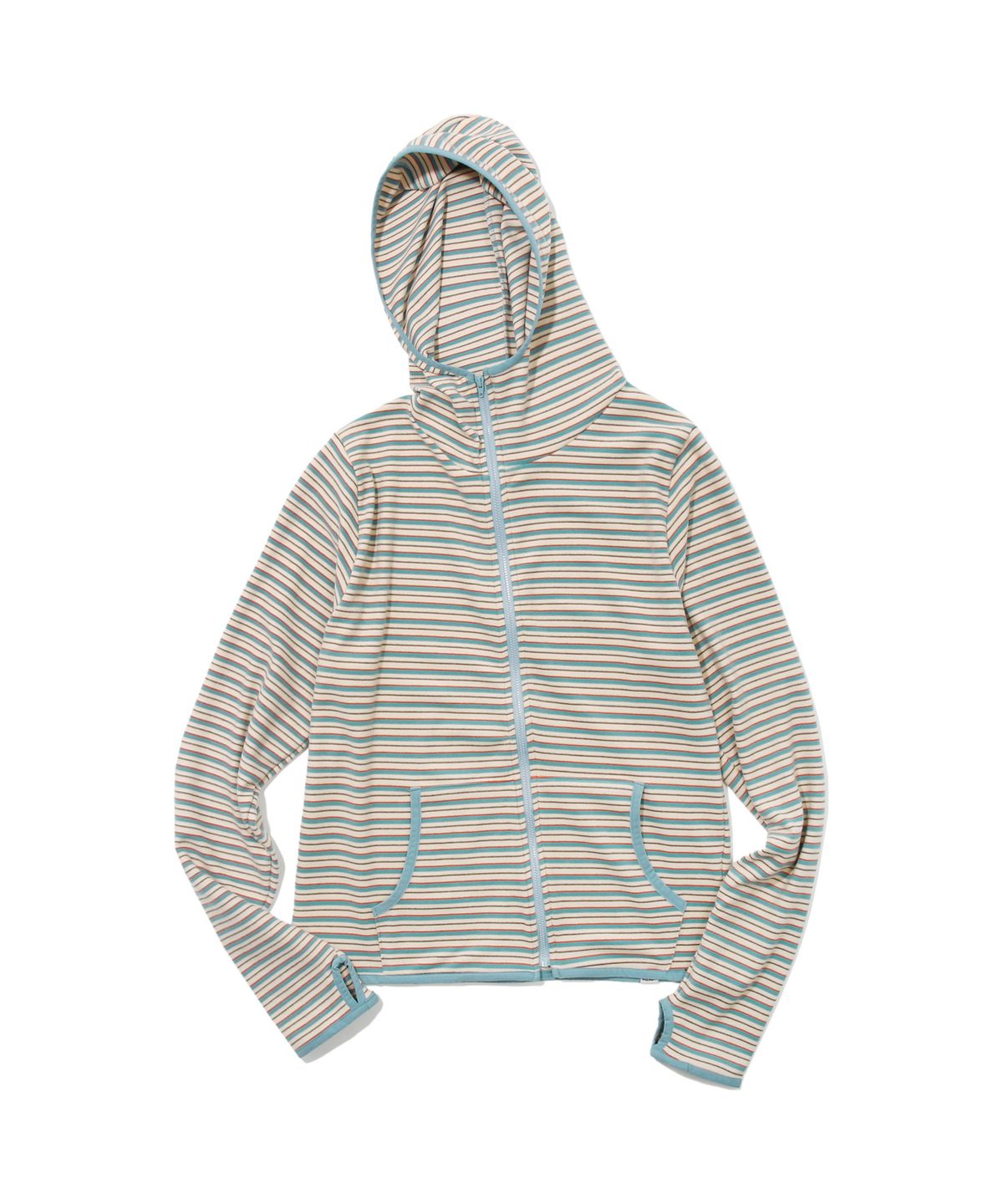 키지코(KIJIKO) ke108. Diagonal Fleece Balaclava Zip-up Blue