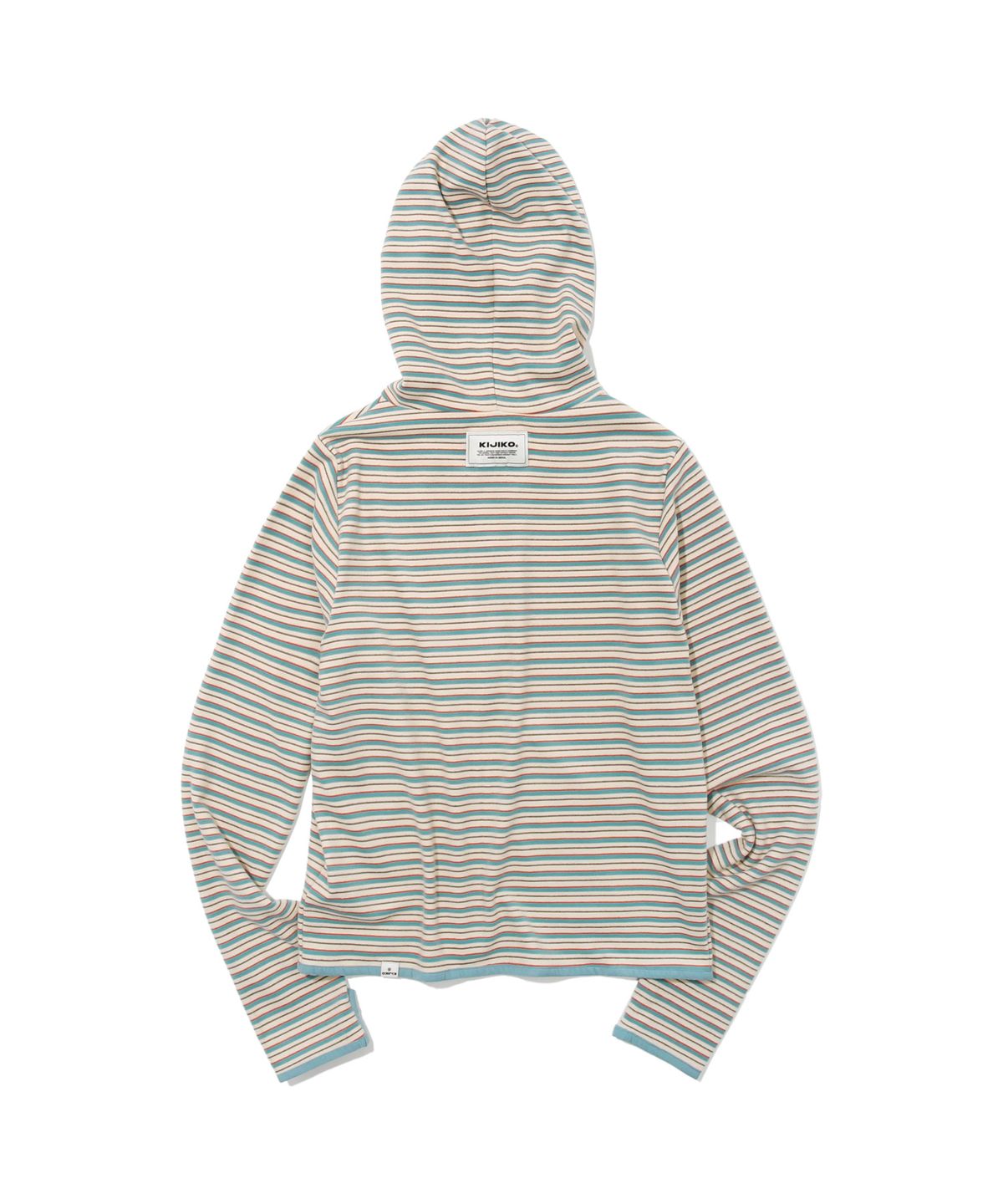 키지코(KIJIKO) ke108. Diagonal Fleece Balaclava Zip-up Blue