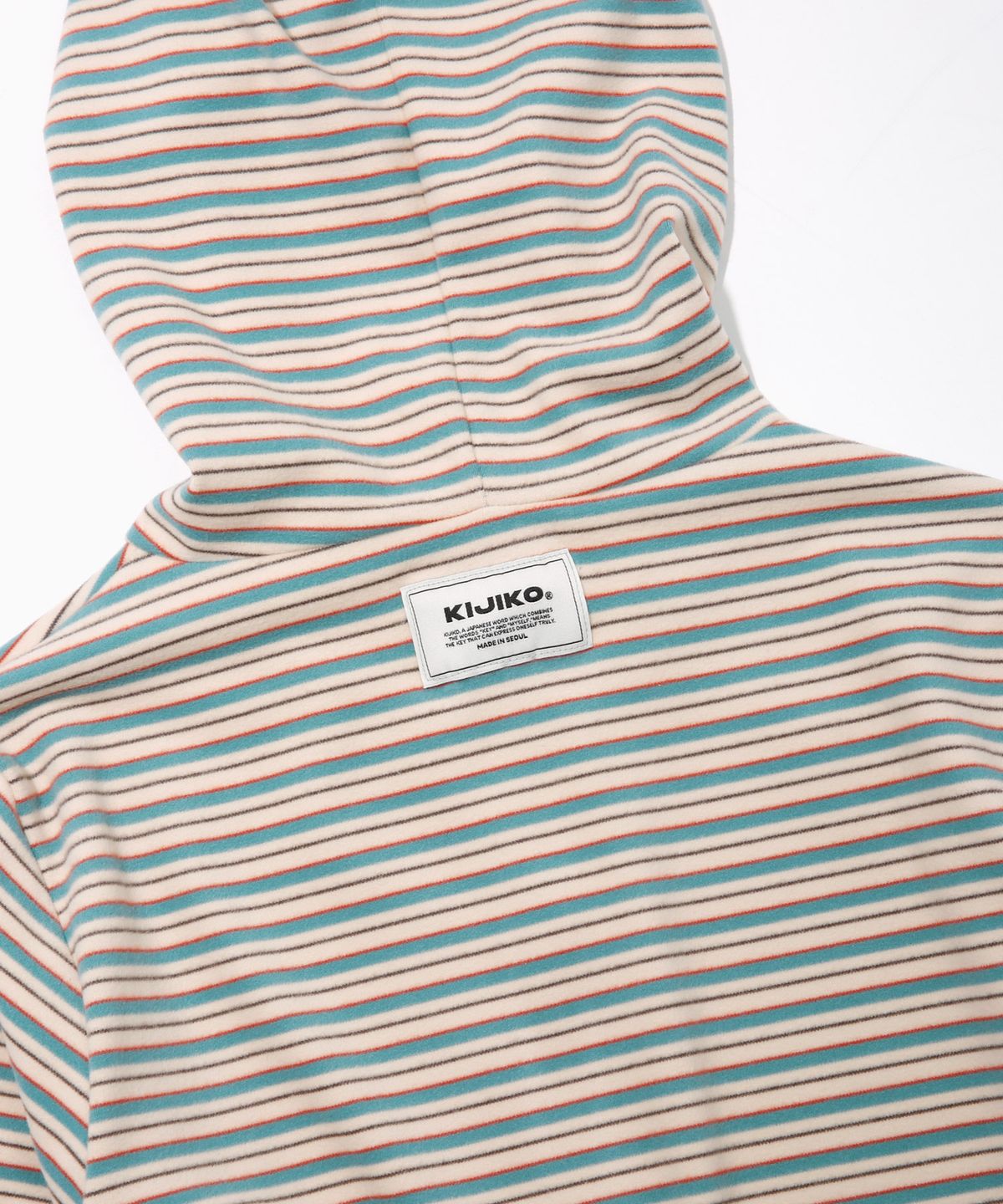 키지코(KIJIKO) ke108. Diagonal Fleece Balaclava Zip-up Blue