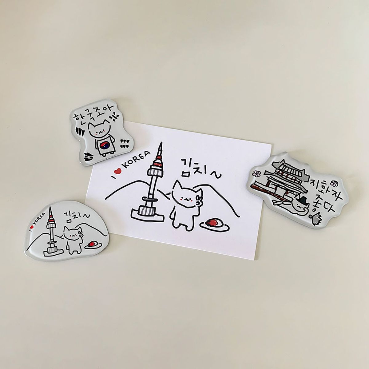 위드썸(WITHSOME) 엉망진창 k-마라 고앵이 마그넷