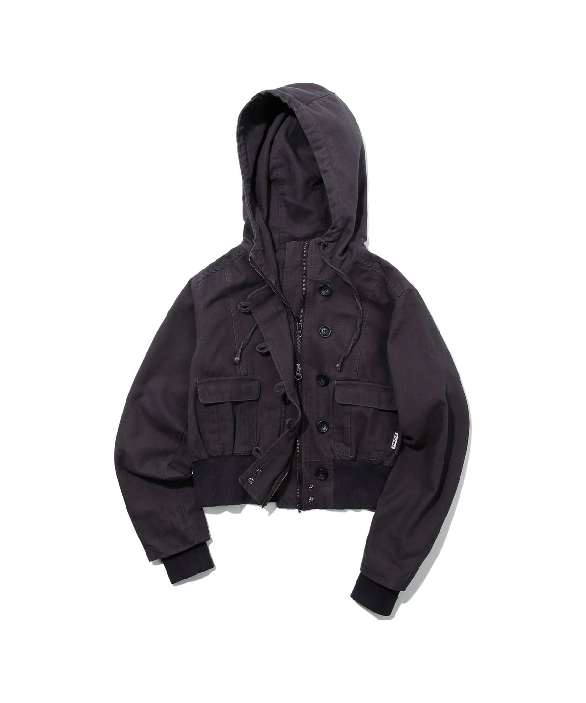 키지코(KIJIKO) ke107. Washed Cationic Hooded Field Jacket Purple
