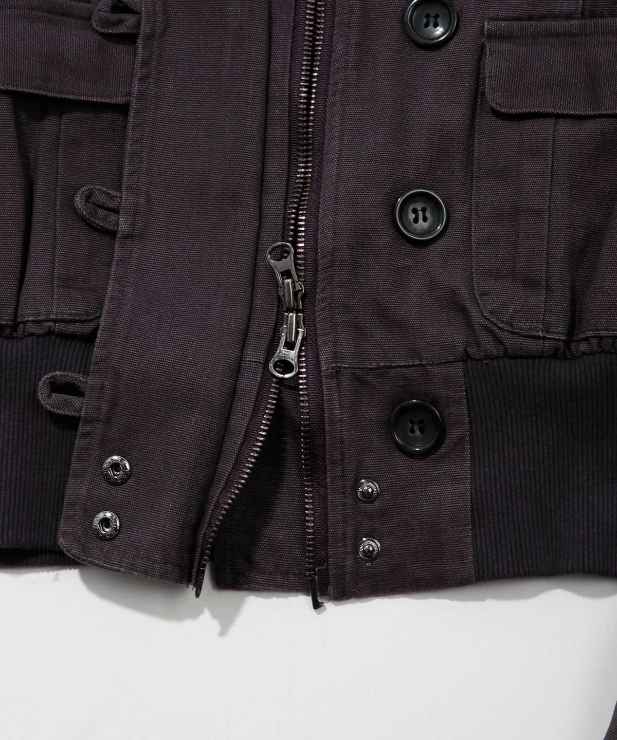 키지코(KIJIKO) ke107. Washed Cationic Hooded Field Jacket Purple