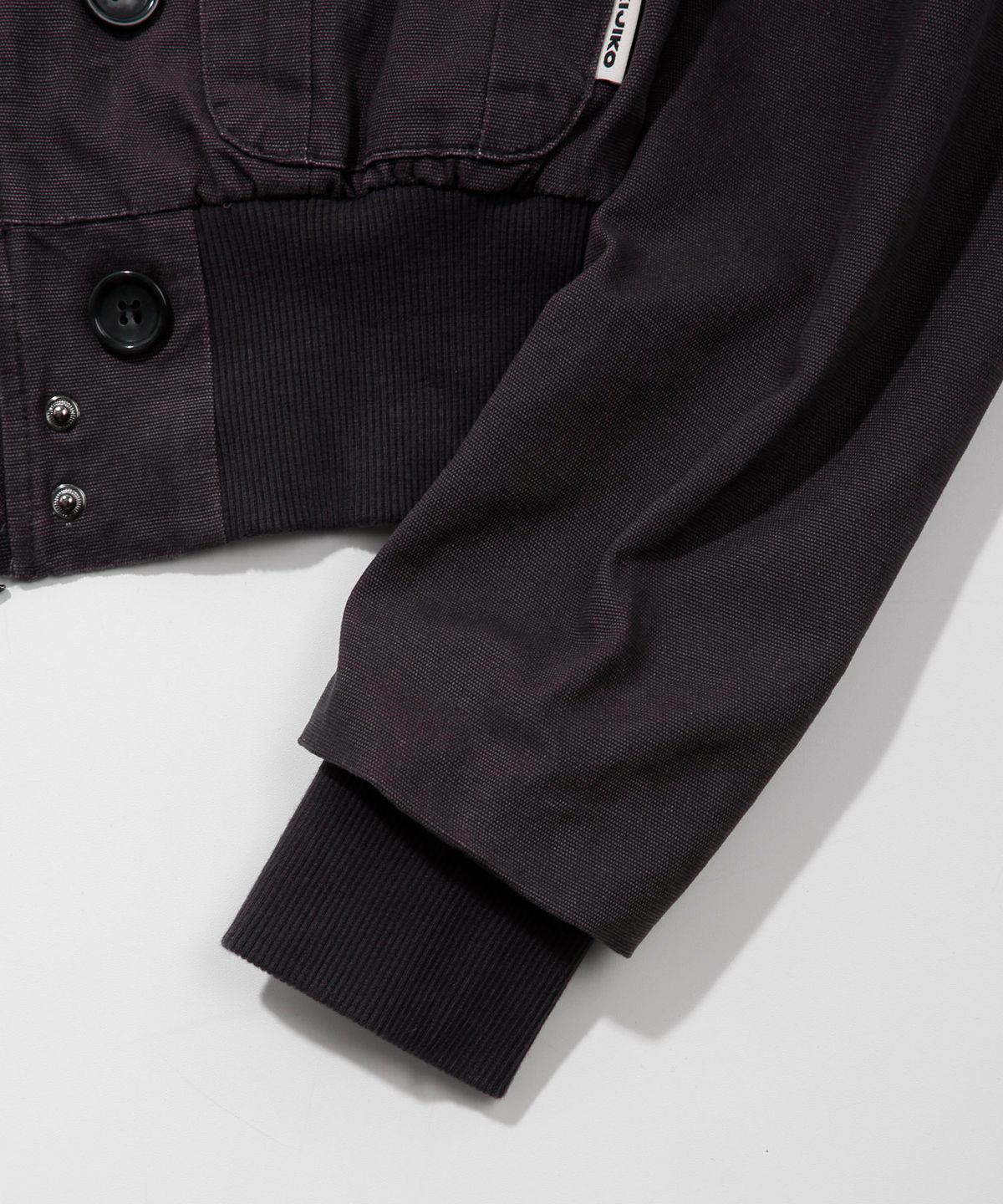 키지코(KIJIKO) ke107. Washed Cationic Hooded Field Jacket Purple