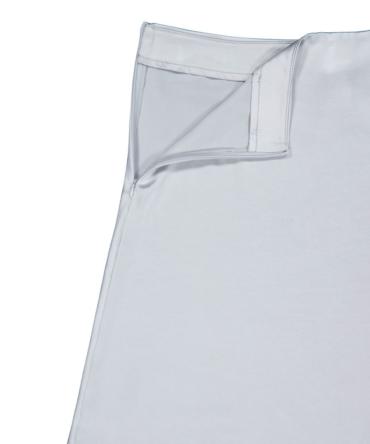 버진키스(VIRGINKISS) Glaze satin midi skirt - SILVER