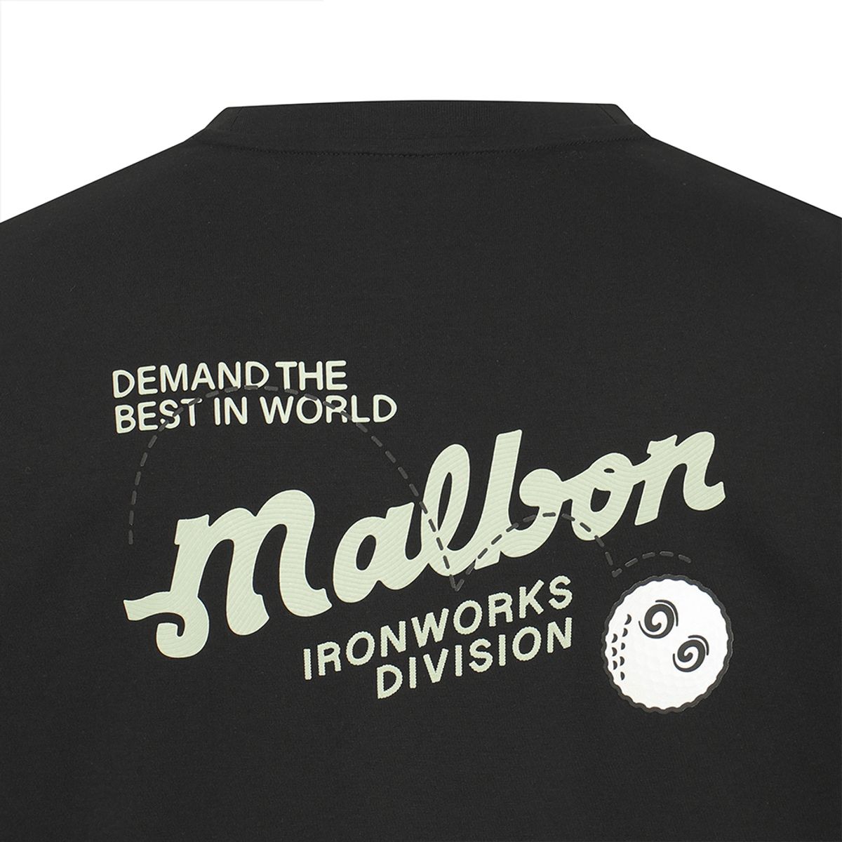 말본 골프(MALBON GOLF) 버킷 아이언웍스 유니 라운드 티셔츠 BLACK