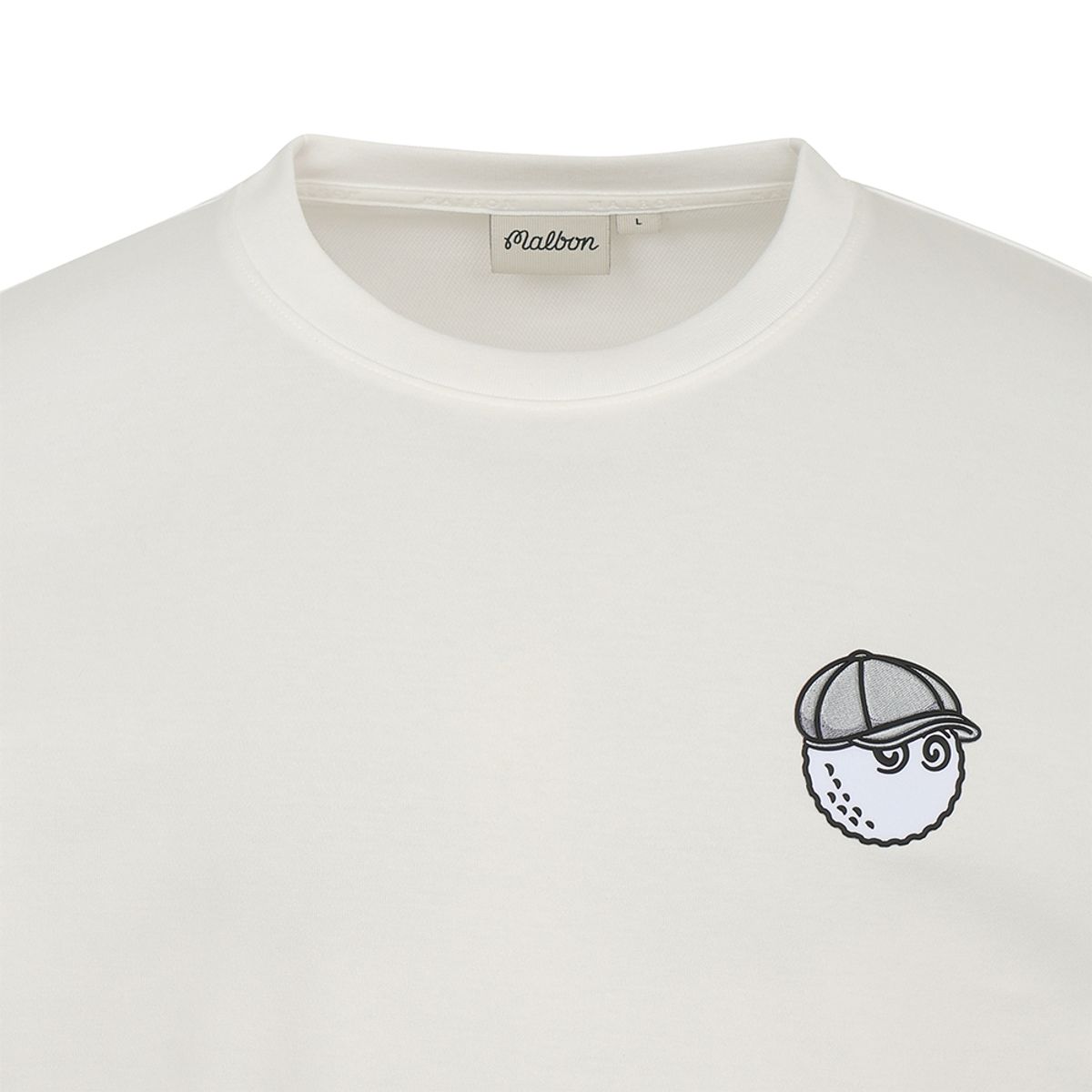 말본 골프(MALBON GOLF) 버킷 아이언웍스 유니 라운드 티셔츠 OFF WHITE