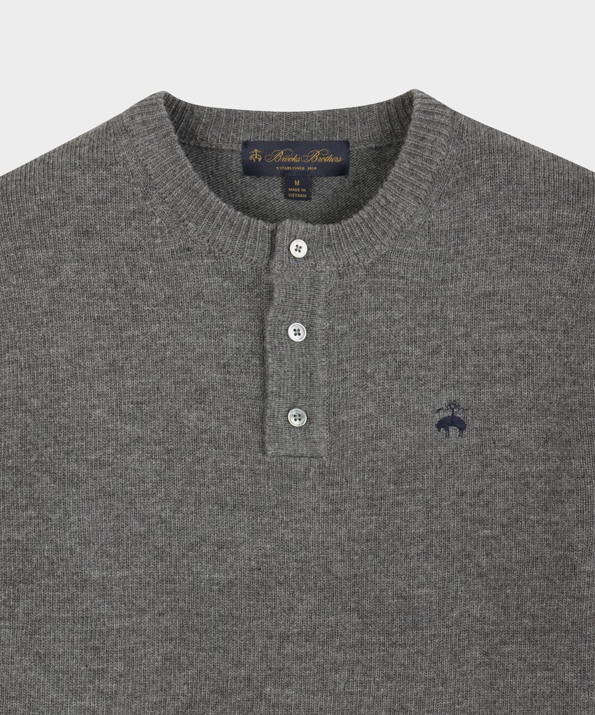 브룩스 브라더스(BROOKS BROTHERS) 울 헨리넥 스웨터 (차콜) (BBWRMOG422)