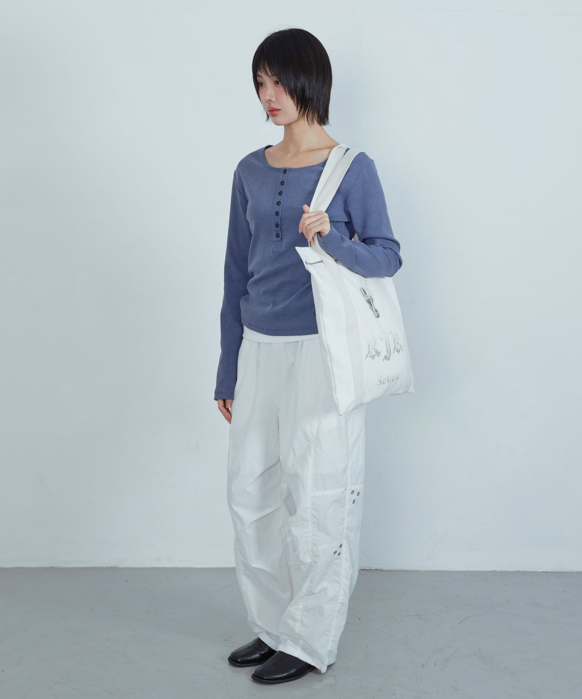키지코(KIJIKO) ke911. Archive Utility Canvas Bag white