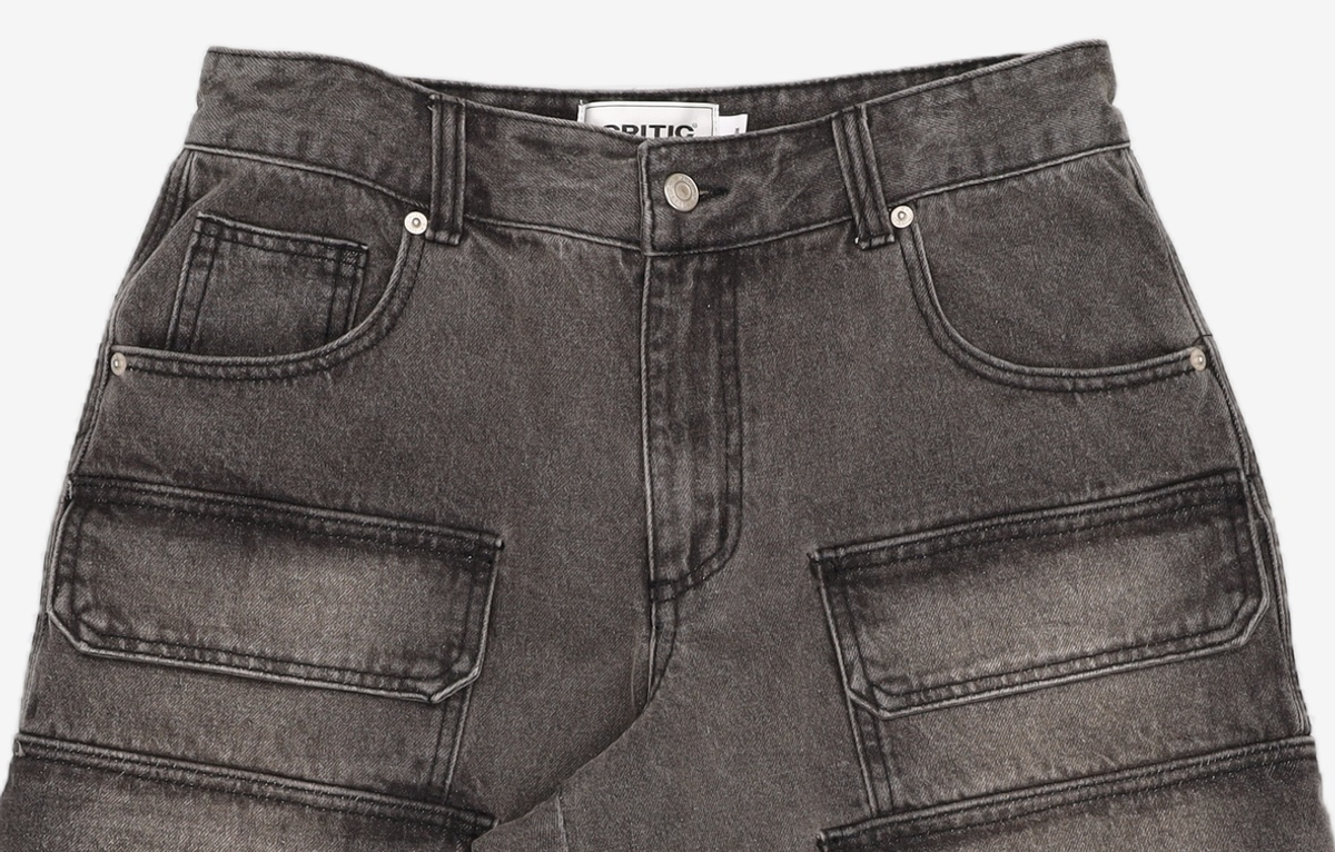 크리틱(CRITIC) BIG CARGO DENIM BERMUDA PANTS DARK INDIGO M