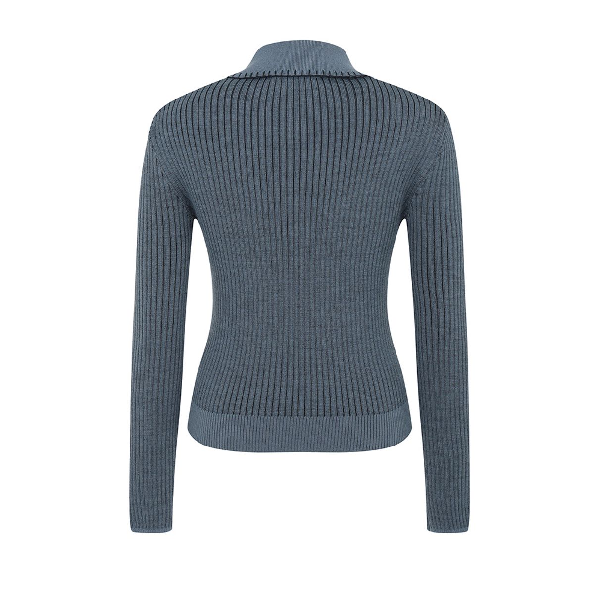 말본 골프(MALBON GOLF) 여성 투톤 골지 니트 가디건 NAVY (WOMAN)