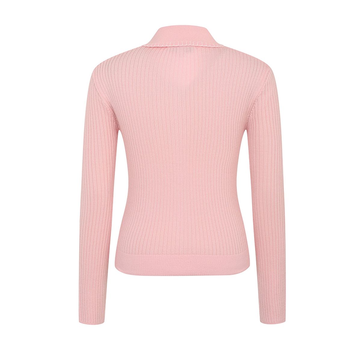 말본 골프(MALBON GOLF) 여성 투톤 골지 니트 가디건 LIGHT PINK (WOMAN)