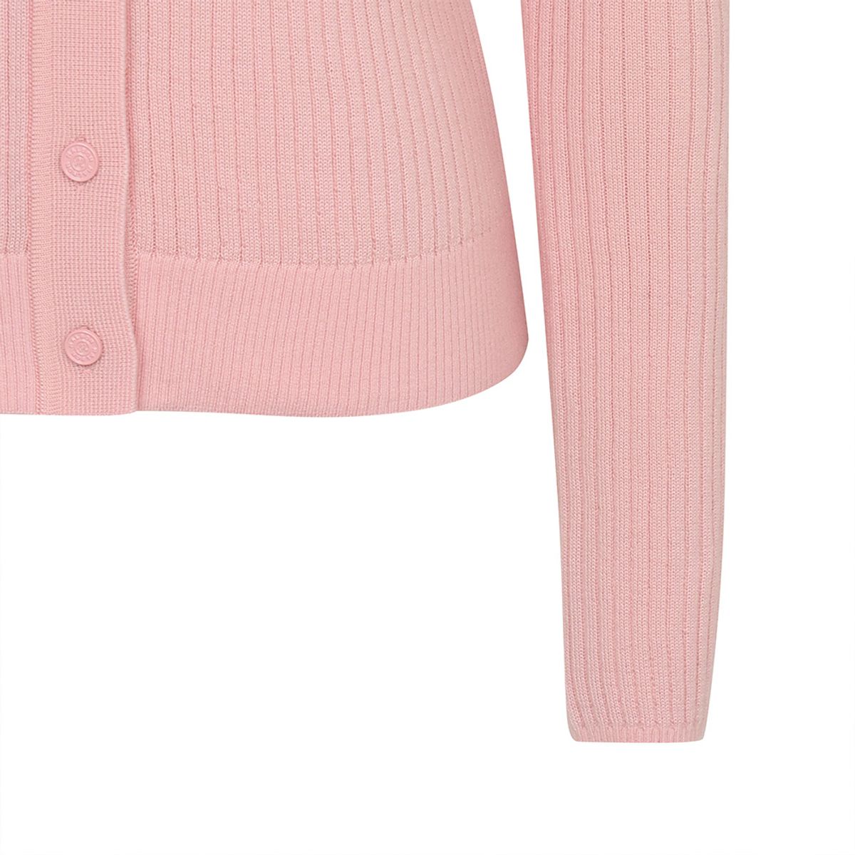 말본 골프(MALBON GOLF) 여성 투톤 골지 니트 가디건 LIGHT PINK (WOMAN)