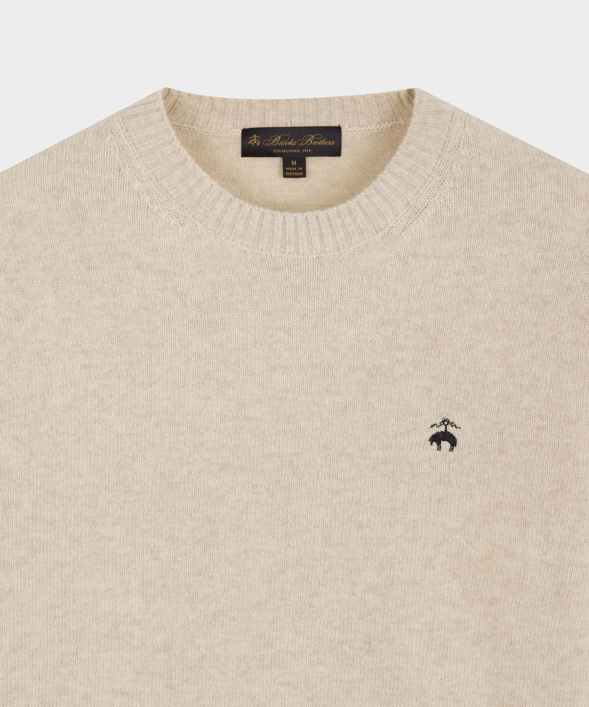 브룩스 브라더스(BROOKS BROTHERS) 울 솔리드 스웨터 (아이보리) (BBWRMOG402)