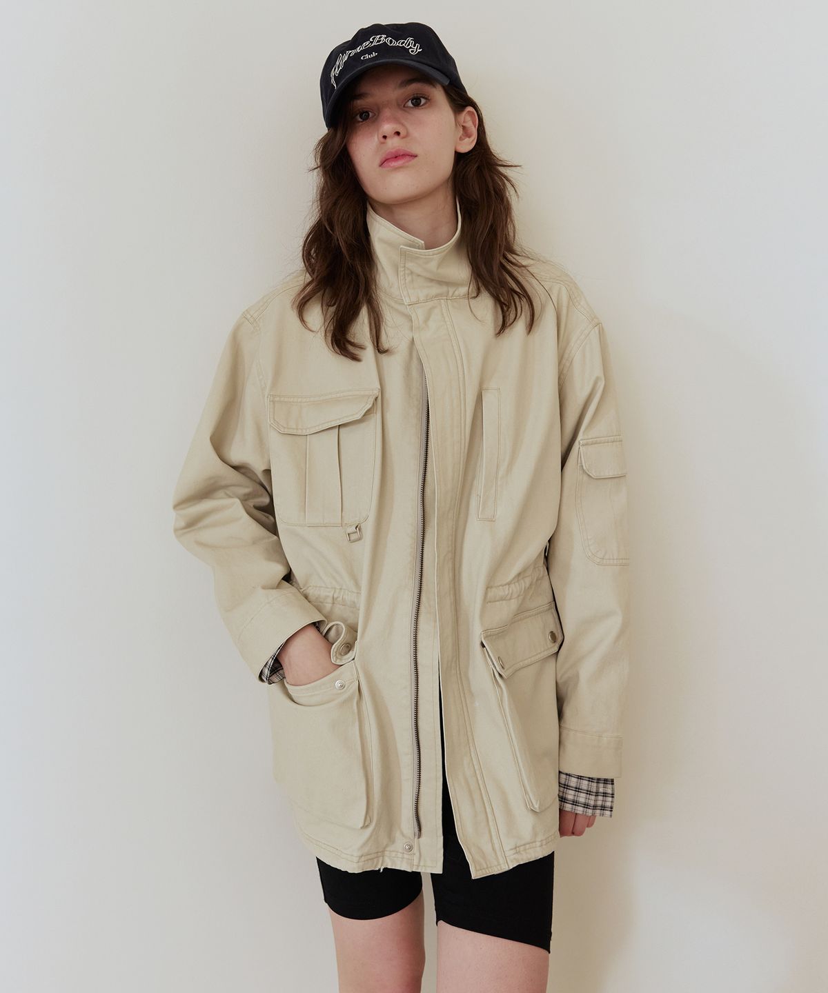 애프터아워즈(AFTERHOURS) WASHED COTTON UTILITY JACKET (BEIGE)