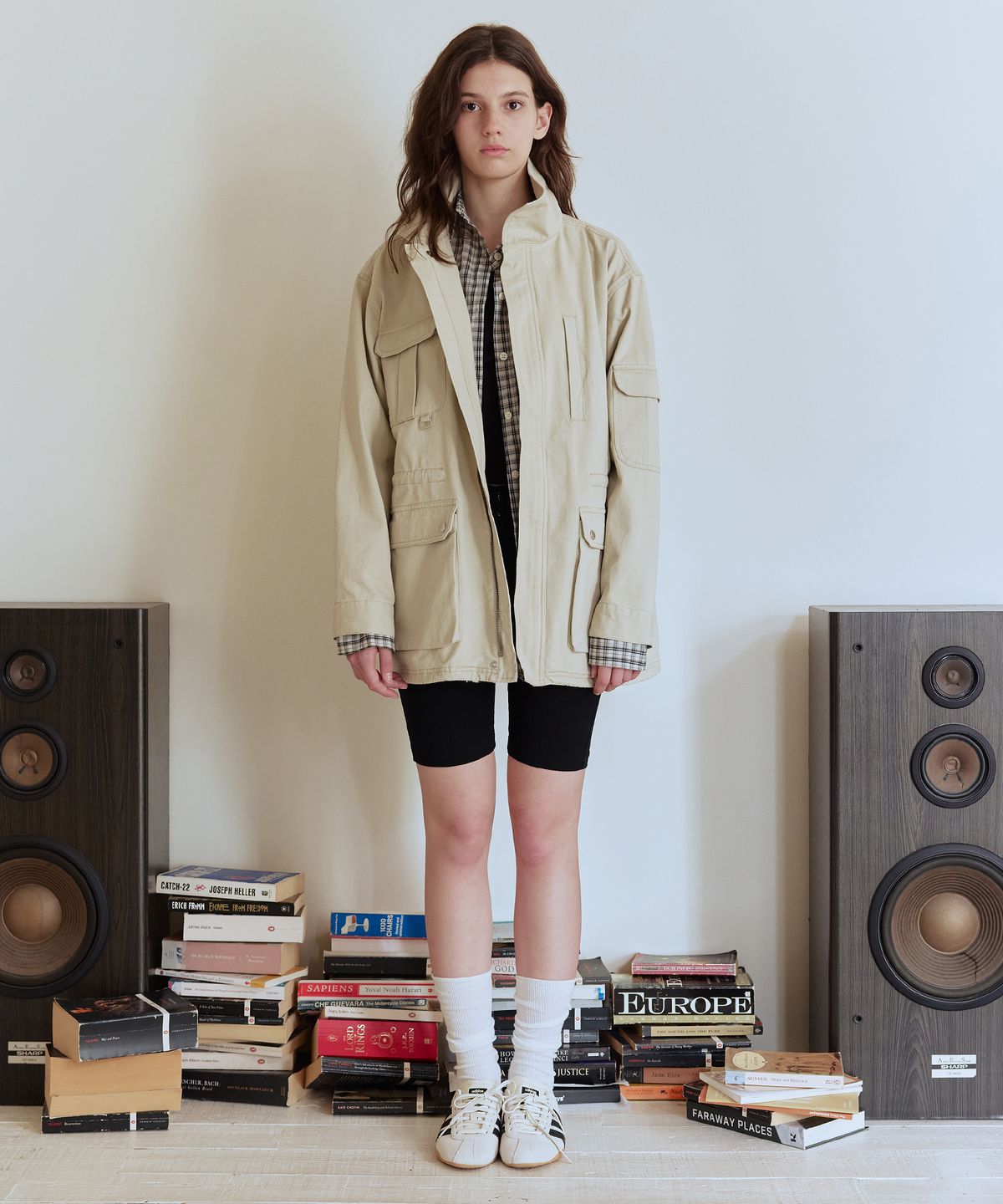 애프터아워즈(AFTERHOURS) WASHED COTTON UTILITY JACKET (BEIGE)