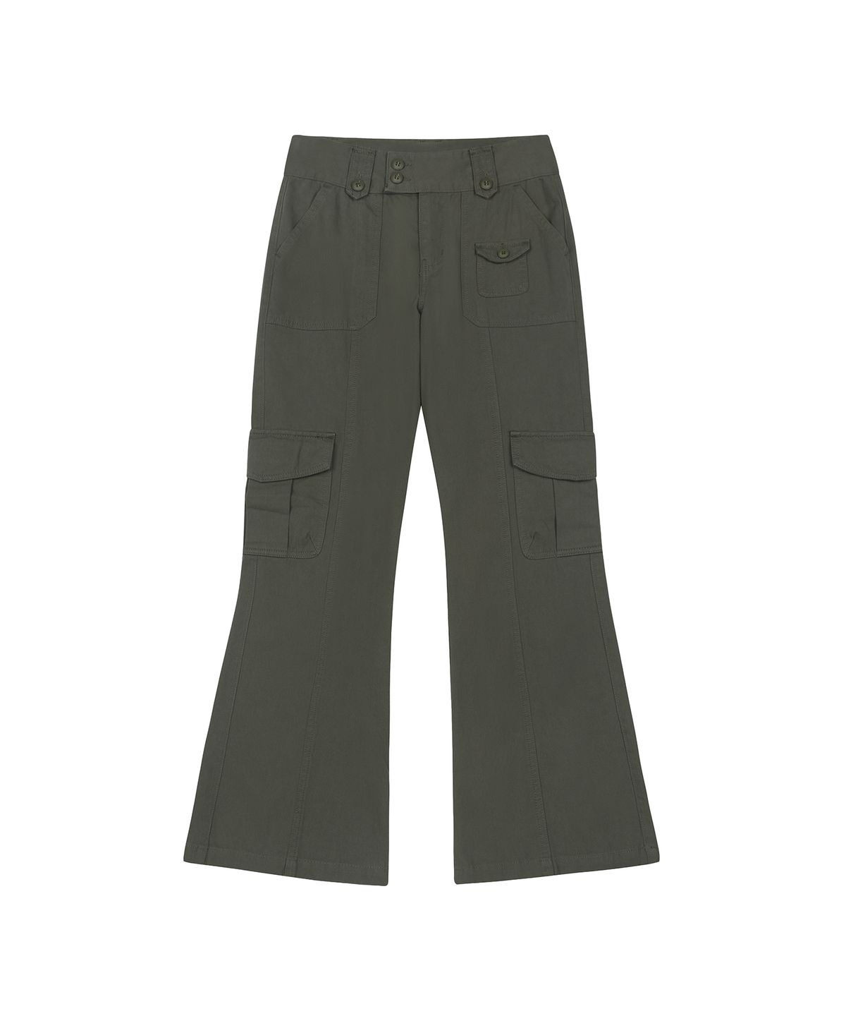 오드스튜디오(ODDSTUDIO) 멀티 포켓 카고 부츠컷 팬츠 - GRAYISH KHAKI