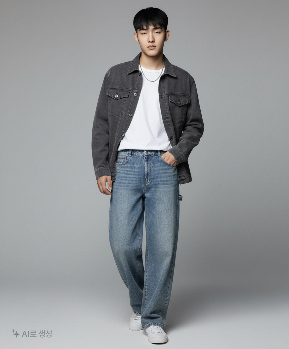 키뮤어(KIIMUIR) 데님 카펜터 팬츠_블랙 L