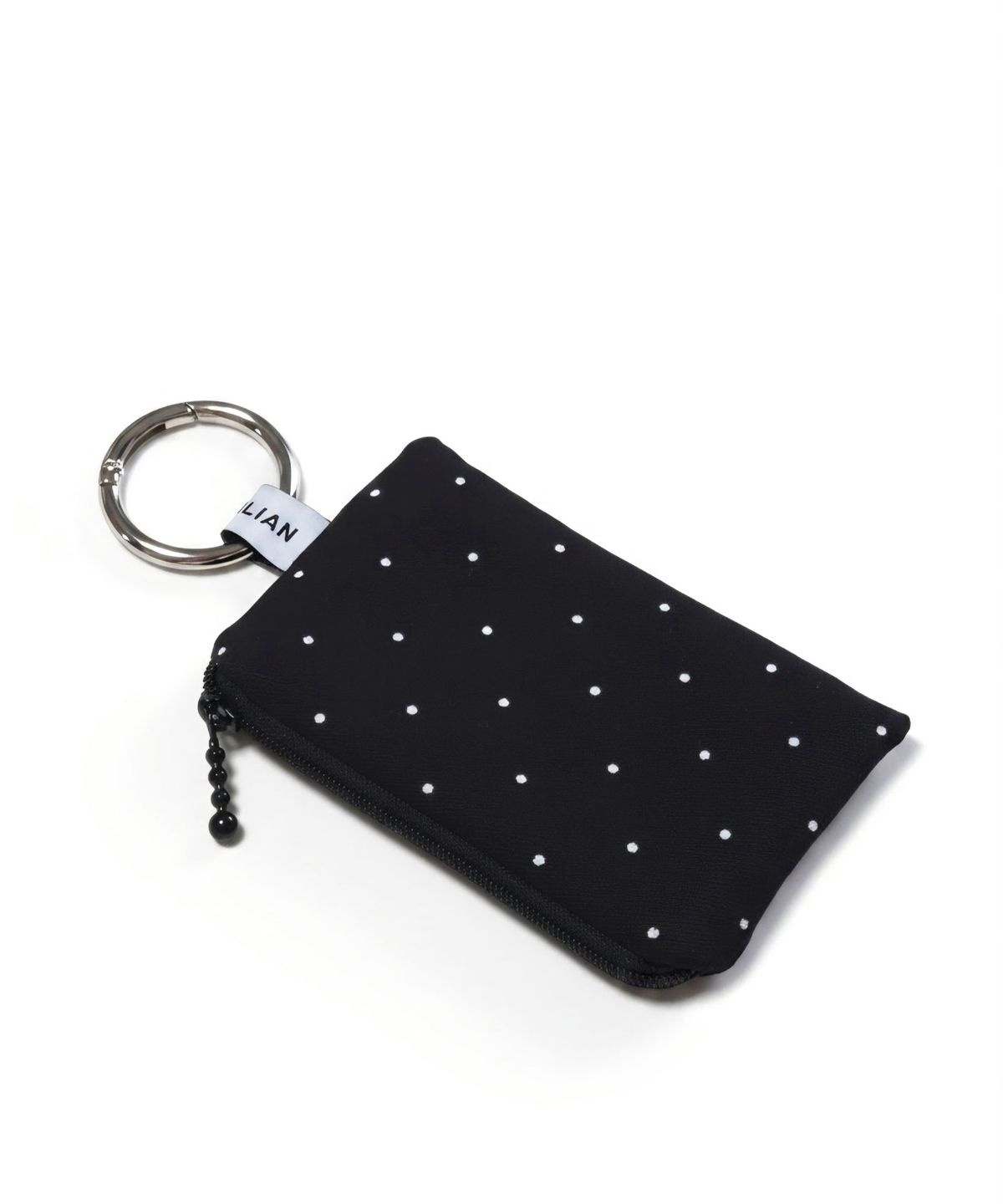 소월리안(SOWORLIAN) O-ring 지퍼카드파우치_Milky Dot Black