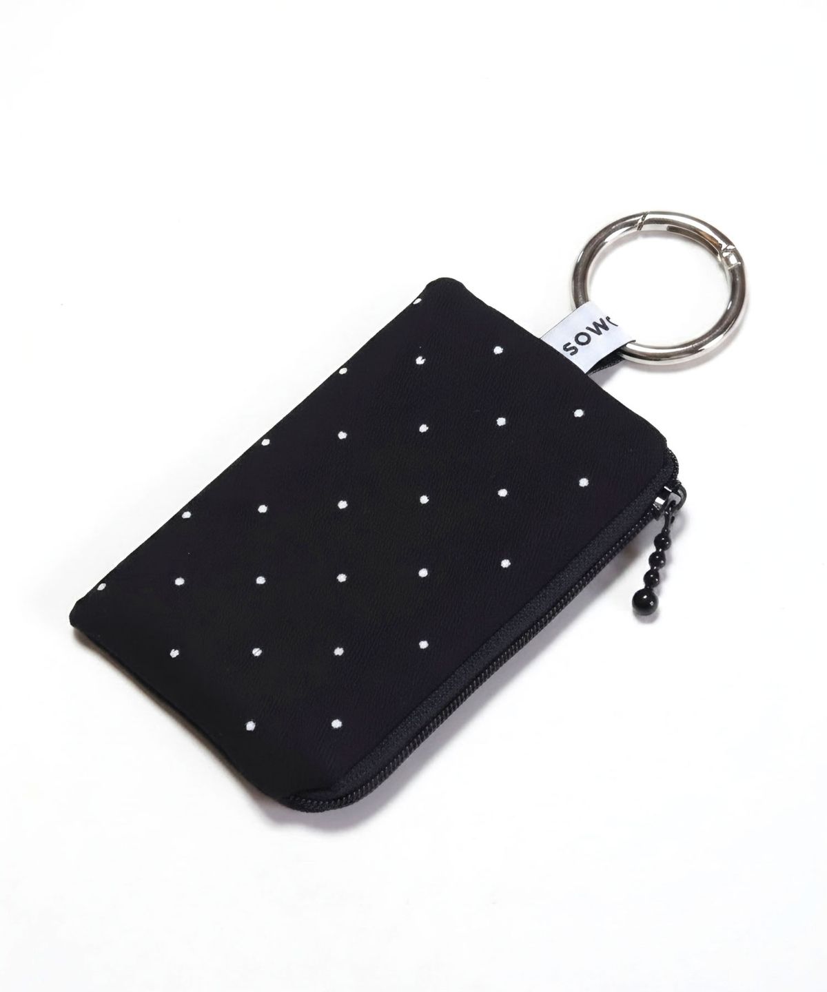 소월리안(SOWORLIAN) O-ring 지퍼카드파우치_Milky Dot Black