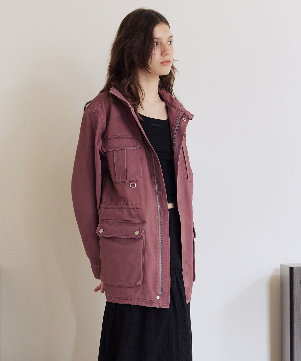 애프터아워즈(AFTERHOURS) WASHED COTTON UTILITY JACKET (VIOLET)