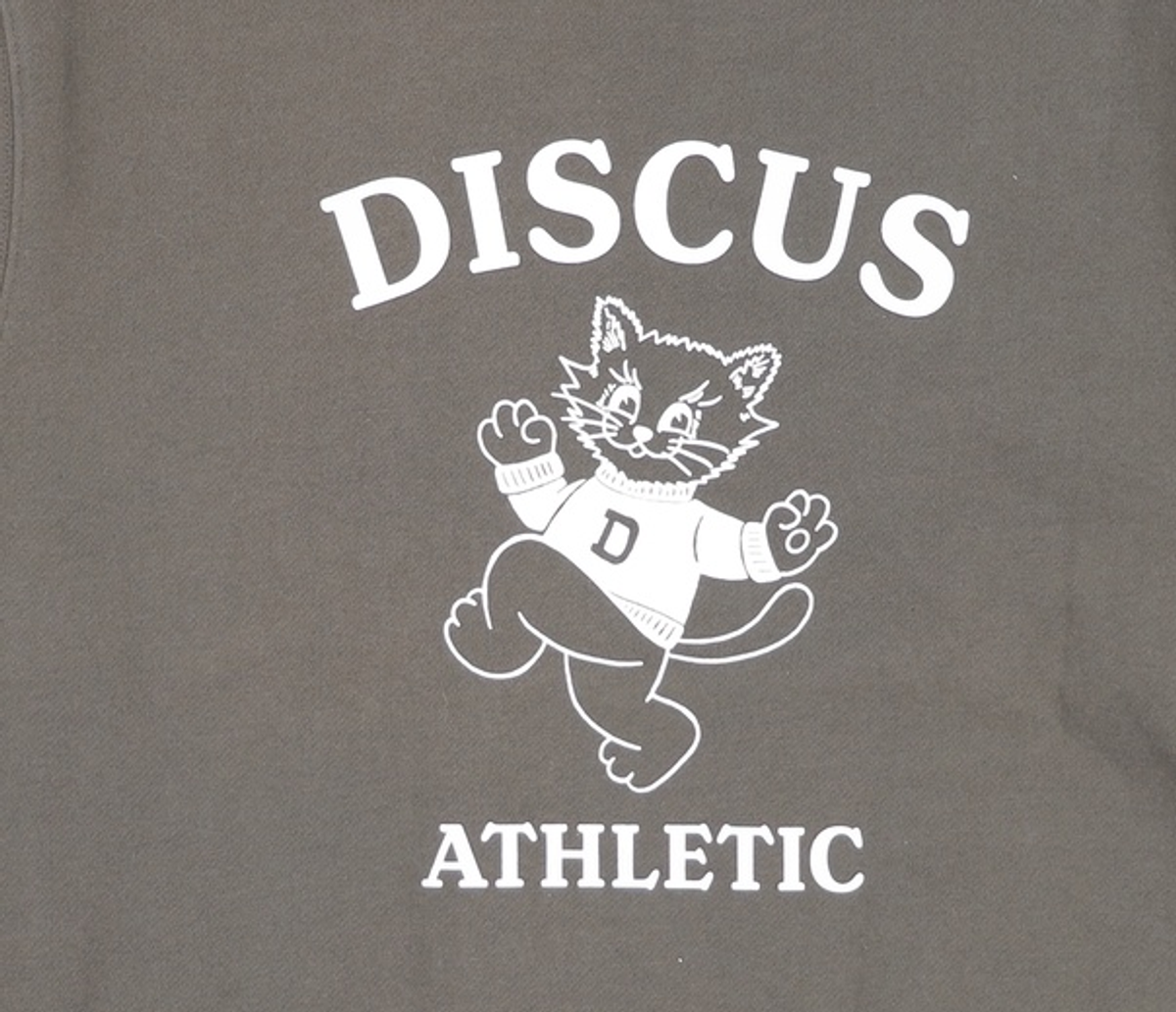 디스커스 애슬레틱(DISCUS ATHLETIC) 기모 레귤러 핏 고양이 스웨트 셔츠 차콜 L