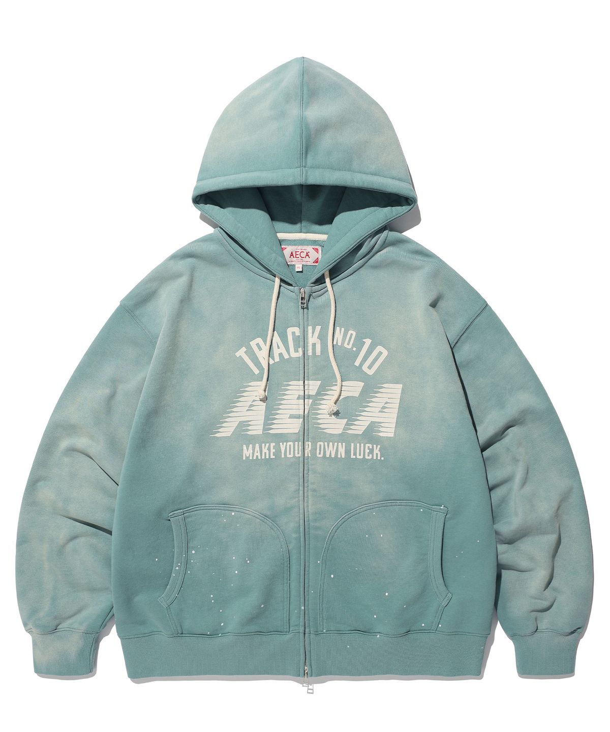 에이카화이트(AECA) AECA TRACK NO.10 PAINTED ZIP-UP HOODIE (2color)