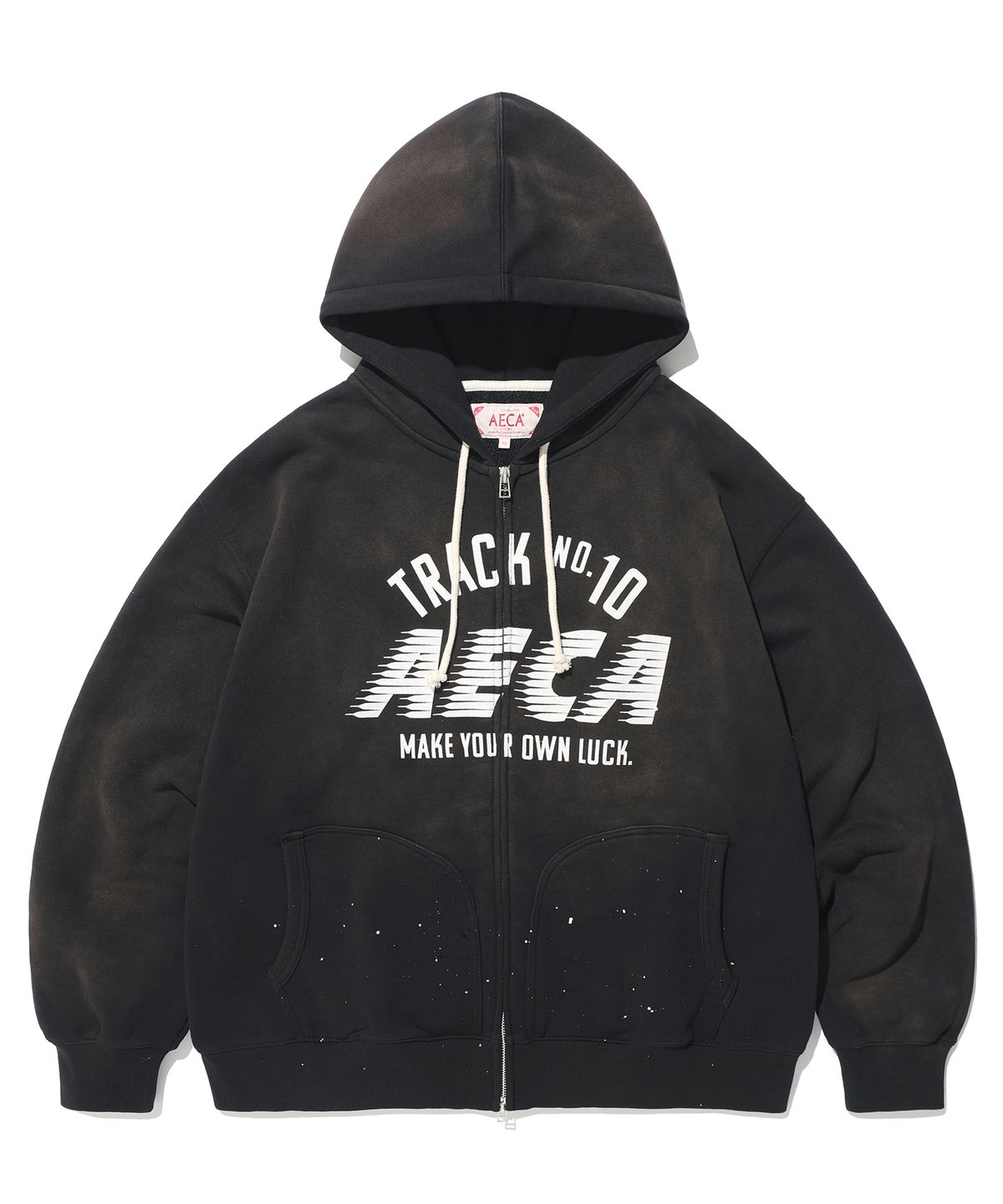 에이카화이트(AECA) AECA TRACK NO.10 PAINTED ZIP-UP HOODIE (2color)