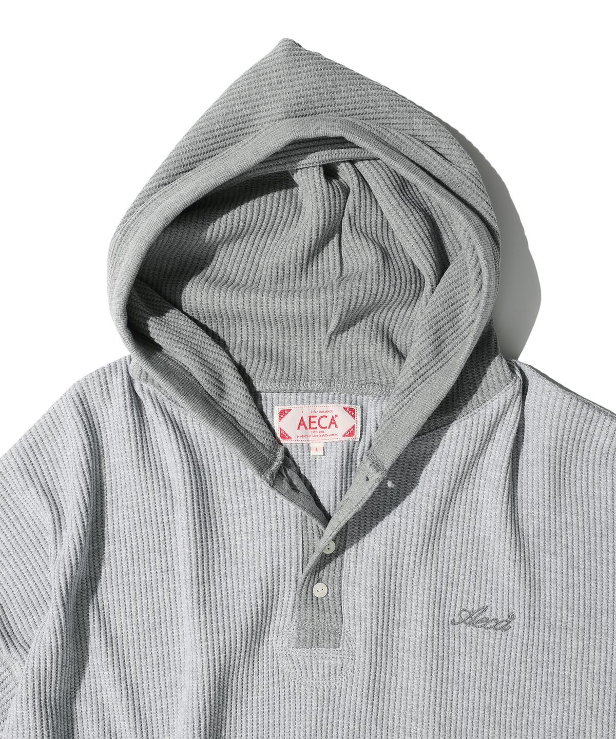 에이카화이트(AECA) AECA WAFFLE HENLEY HOODIE (2color)