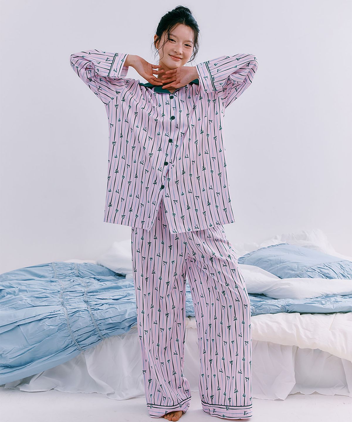 주디앤(JUDYN) [2PACK] 메리 클린핏 긴팔 잠옷 파자마 세트