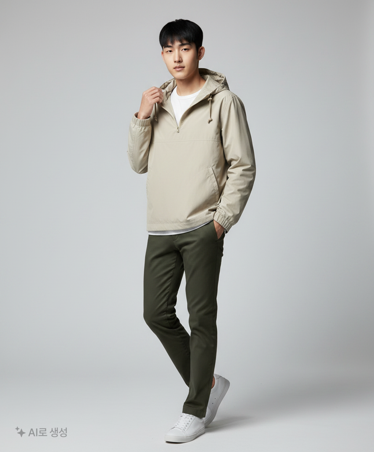 레투(LE2) 베이직 아노락 숏팬츠 셋업 [라이트그레이] S