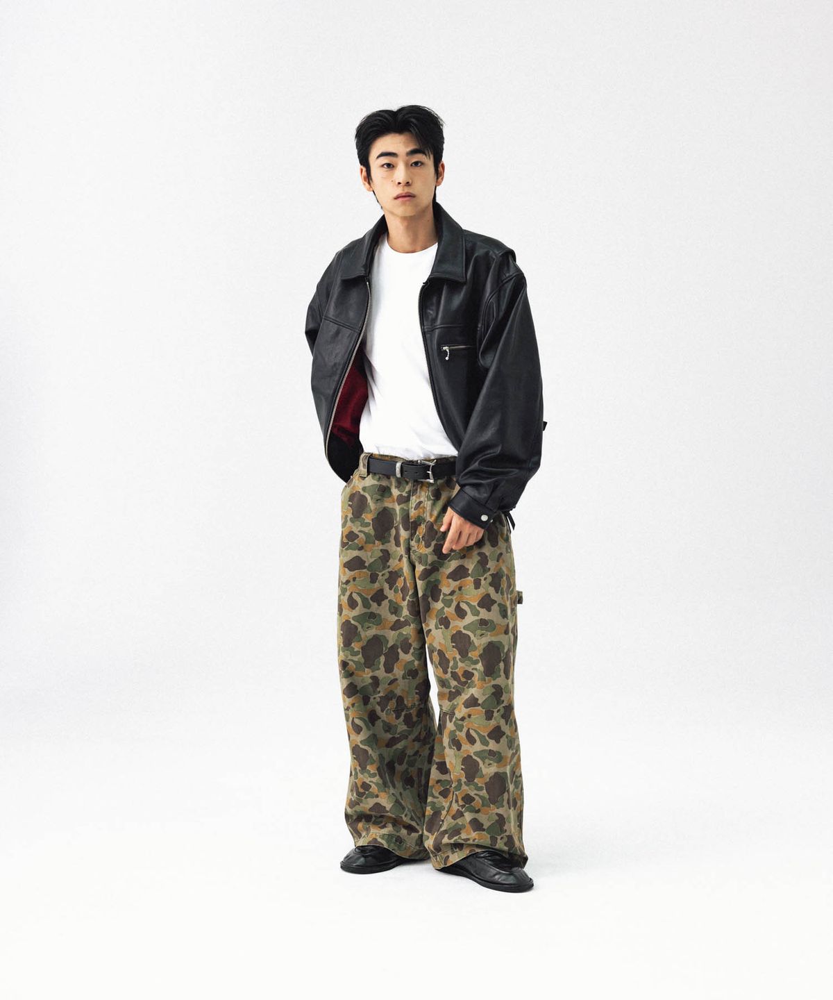앵글런(ANGLAN) Military Work Wide Pants - Duck Camo