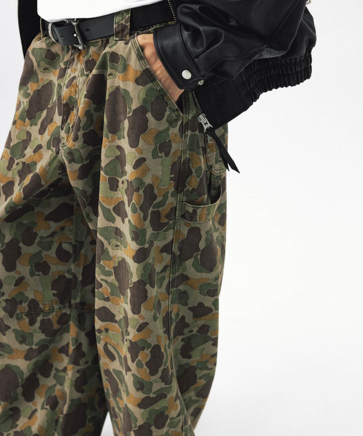 앵글런(ANGLAN) Military Work Wide Pants - Duck Camo
