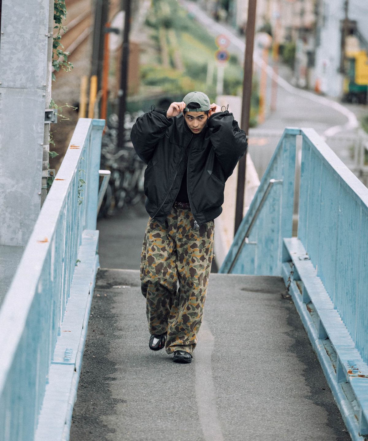 앵글런(ANGLAN) Military Work Wide Pants - Duck Camo