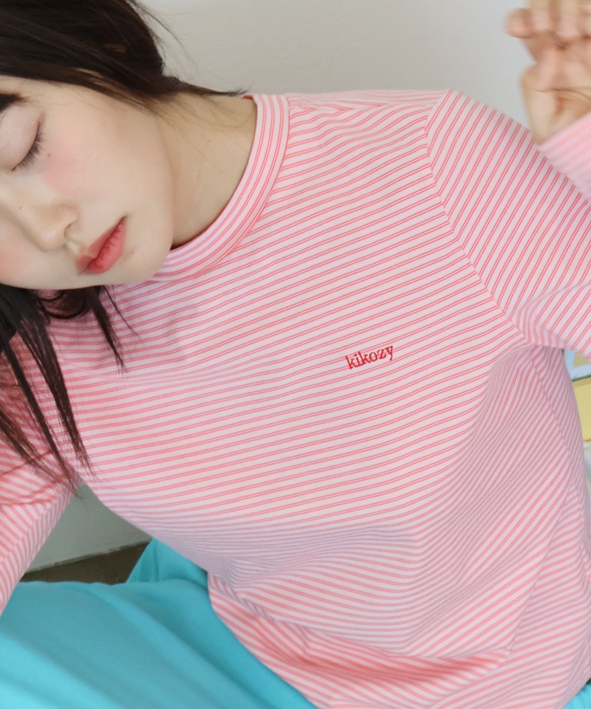 키코지(KIKOZY) Mellow Stripe Long Sleeve_Cherry Red