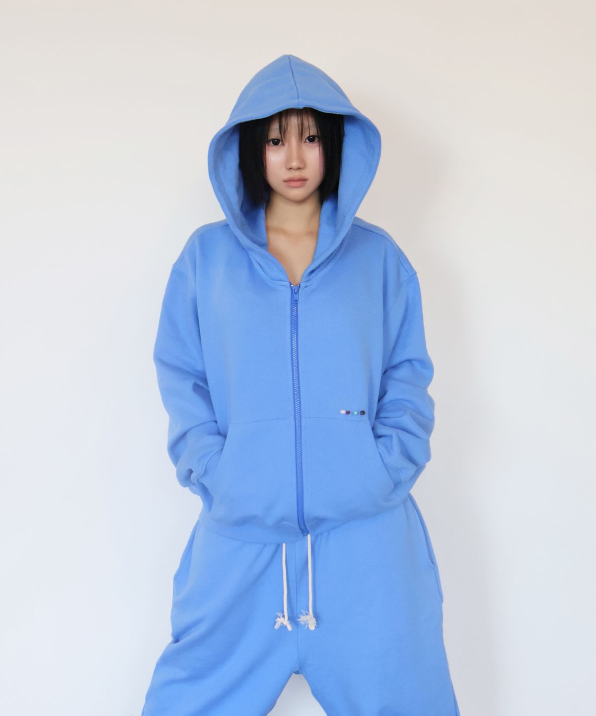 키코지(KIKOZY) Macaroon Hood zip up_Blue Soda