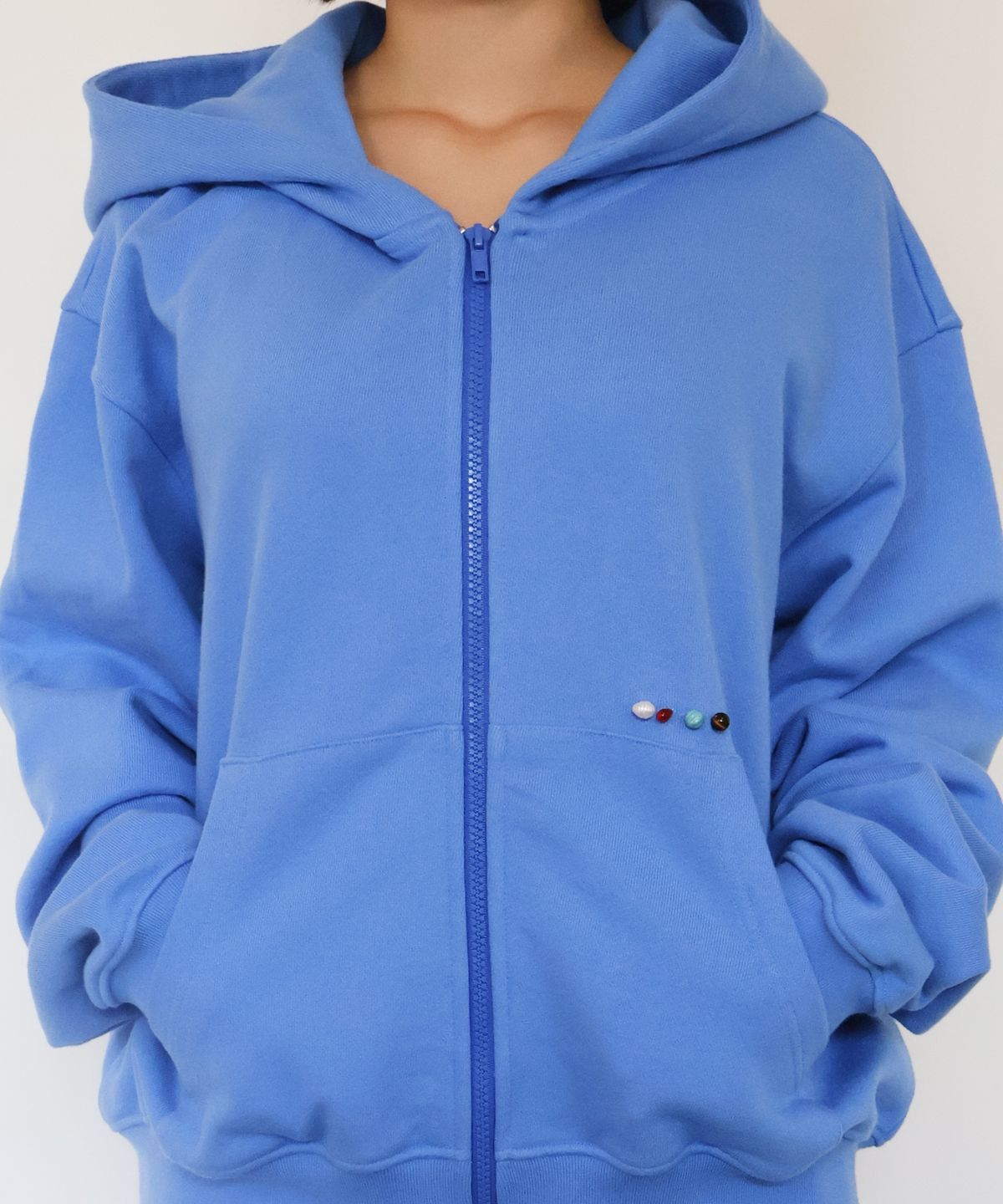 키코지(KIKOZY) Macaroon Hood zip up_Blue Soda