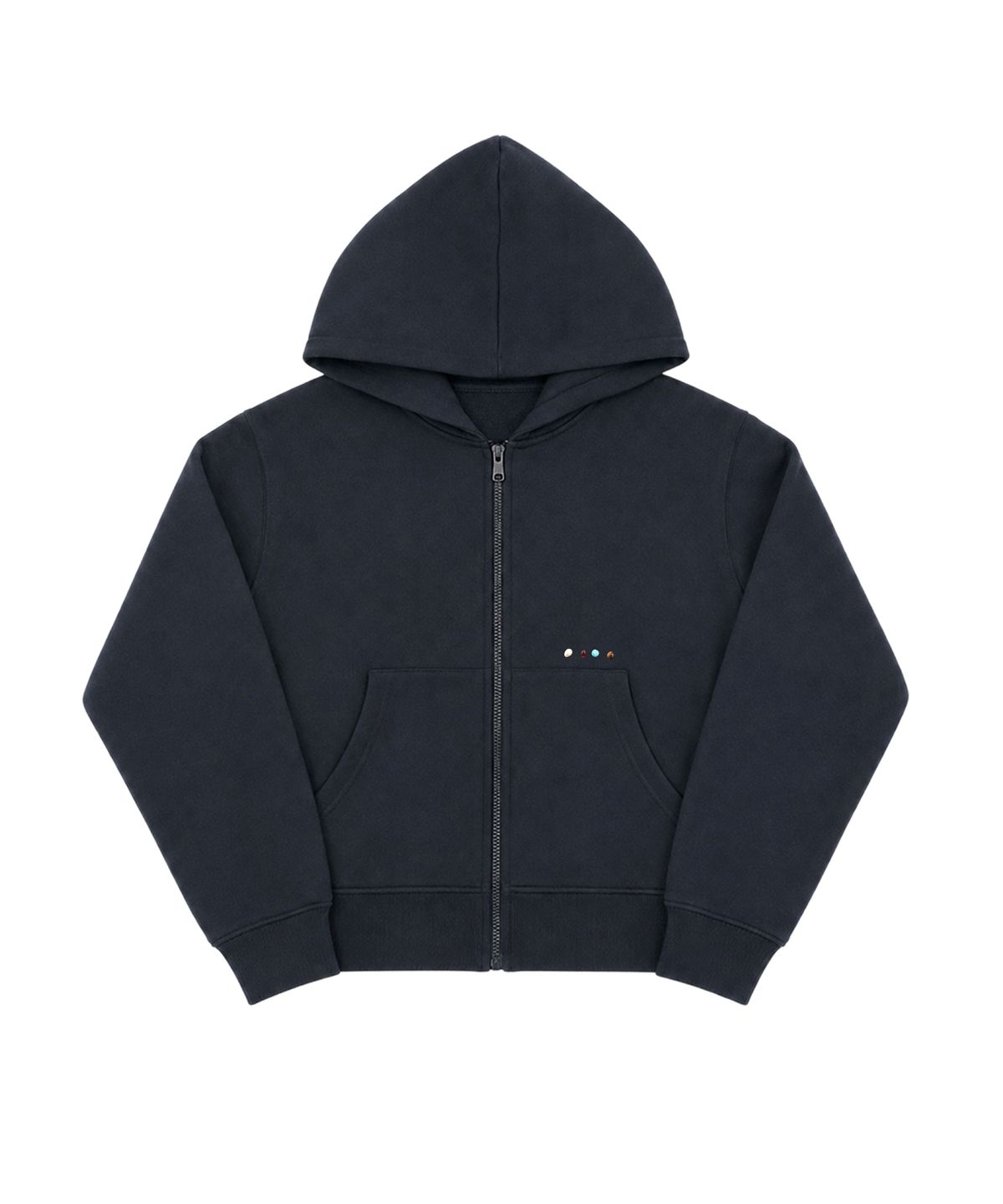 키코지(KIKOZY) Macaroon Hood zip up_Chacoal