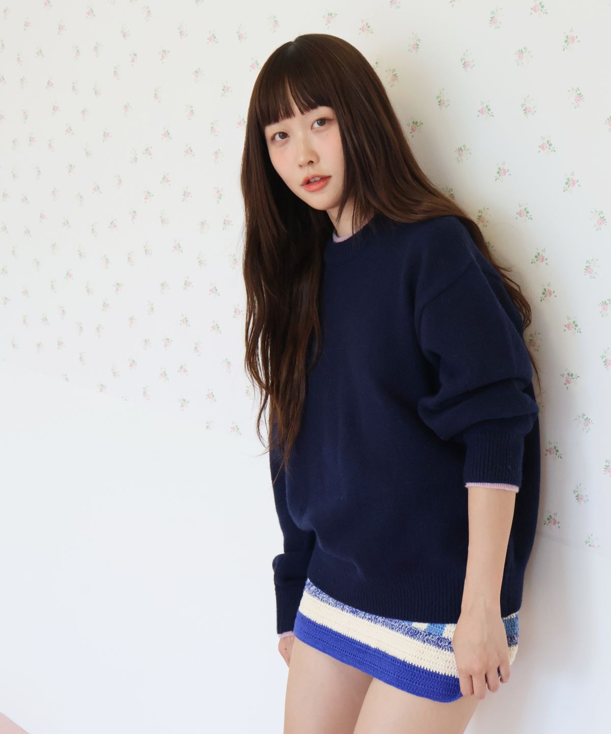 키코지(KIKOZY) Double Layered Round Knit_Navy